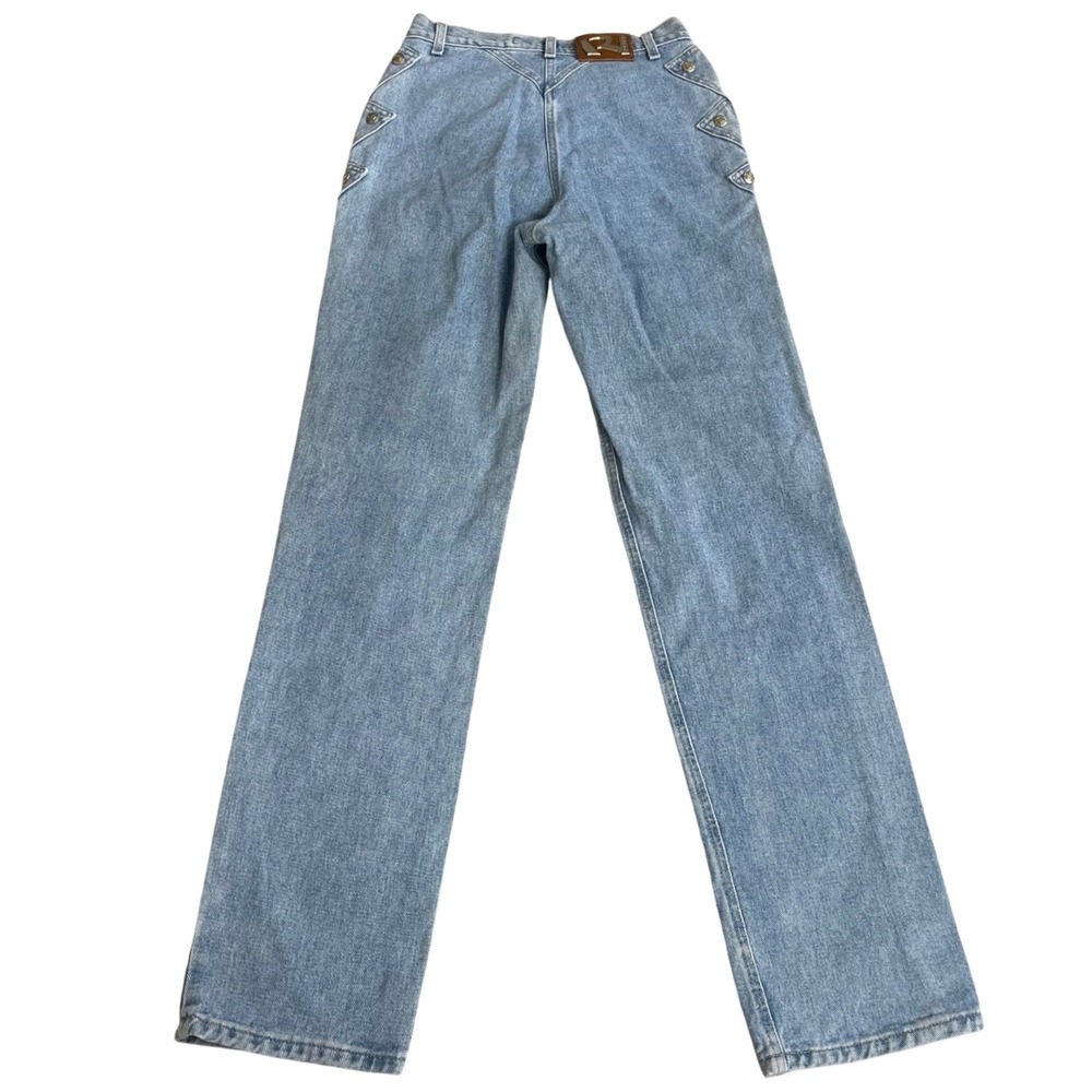 Vintage Rockies Womens High Waisted Western Straight Leg Jeans Light Wash 9/10 L